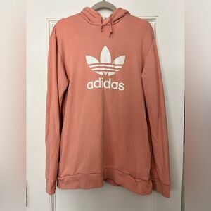 Women’s Adidas Logo Hoodie Peach Pink - Size Medium